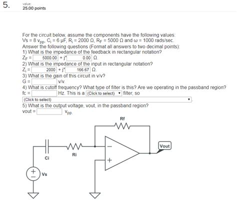 Solved Value Points For The Circuit Below Assume The Chegg