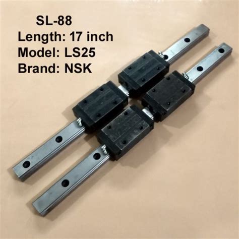 CNC NSK LS25 Double Linear Slides With Four Bearings 17inch Length SL