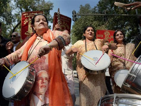 Bjp Workers Celebrate Partys Thumping Victory In Haryana Maharashtra