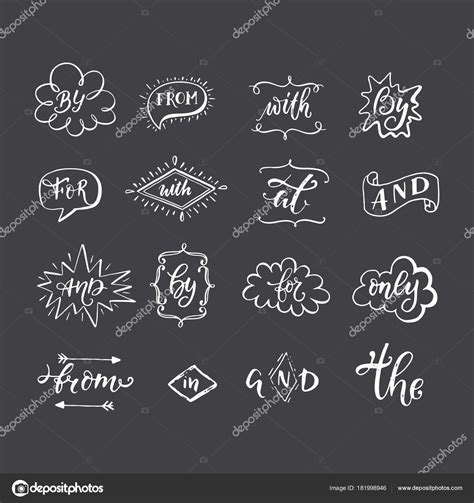 Vector Collection Hand Sketched Ampersands Catchwords Made Vector