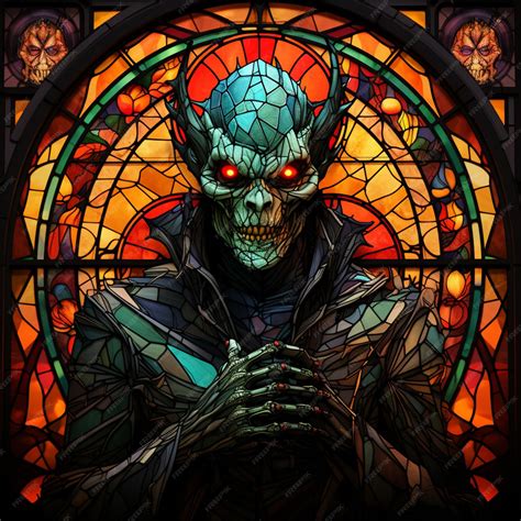 Premium Photo | Arafed image of a demonic looking man in a stained