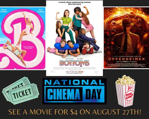 National Cinema Day to Offer $4 Movie Tickets on Sunday, August 27th ...