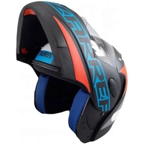 Capacete Taurus Articulado Zarref New Neon Preto Fosco Azul