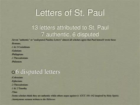 PPT - Letters of St. Paul PowerPoint Presentation - ID:1279862