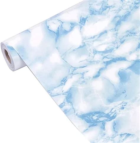 Papel Tapiz Adherible Marmol Premium Azul Tp118 2m X 45cm MercadoLibre