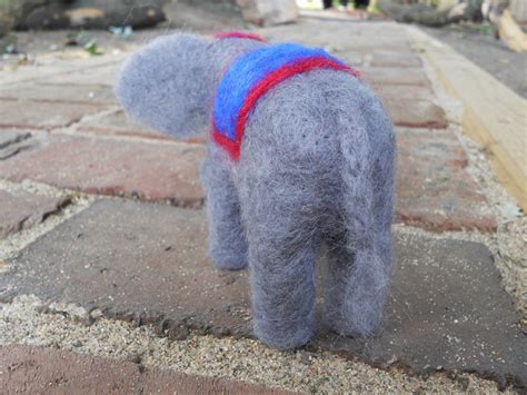 Needle Felt Circus Elephant Waldorf Inspired Wool Soft Toy Etsy