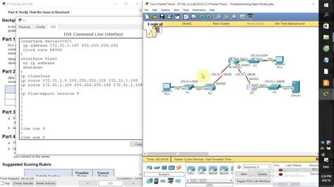 Ccna S Packet Tracer Troubleshooting Static Routes Youtube