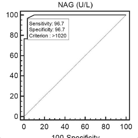 Receiver Operating Characteristic Roc Curve Of Urinary Nag In Download Scientific Diagram