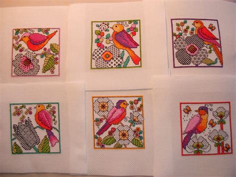 Blackwork Birds By Lesley Teare Cross Stitch Cross Stitching Stitch