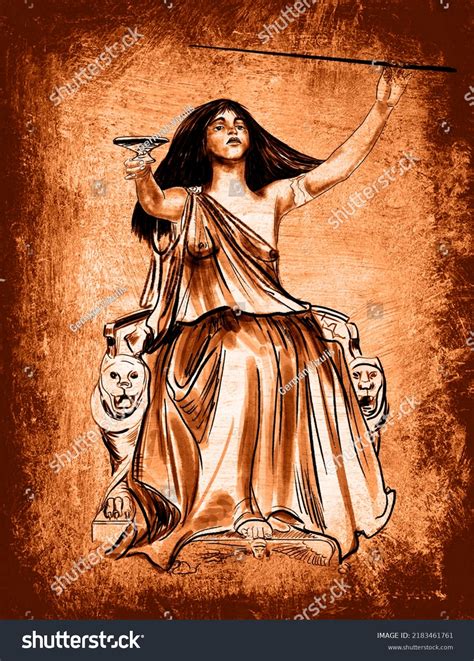 Circe Greek Legend Kirkh Sorceress Daughter Stock Illustration