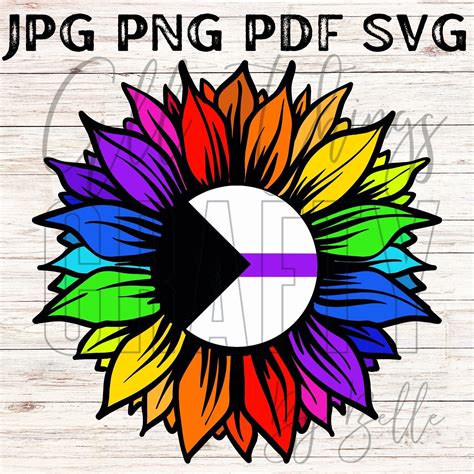 Lgbtqia Pride Svg Demisexual Pride Flag Svg Rainbow Flower Digital Files Etsy Rainbow