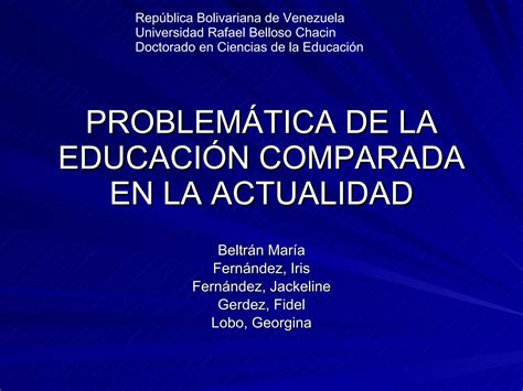 ProblemáTica De La EducacióN Comparada PPT Descarga Gratuita