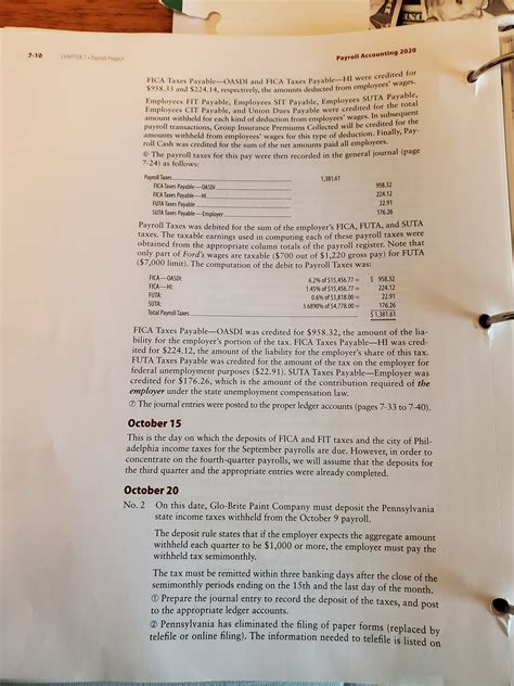 I needs answers for the payroll accounting chapter 7 project. The