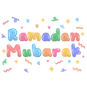 Happy Ramadan Cute Text Handwriting Font With Colorful Pastel Color And