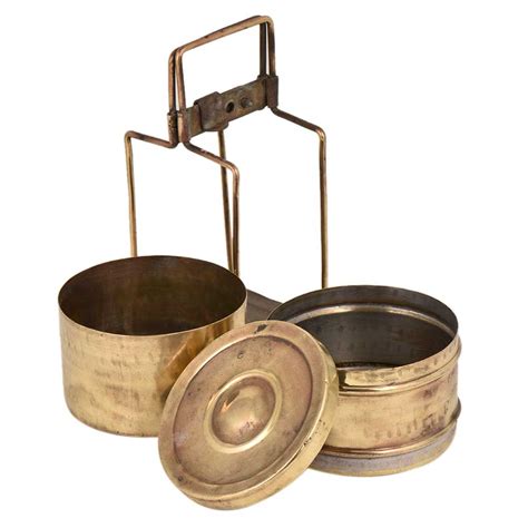 Traditional Brass Tiffin Box With Two Container