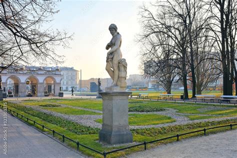 Warsaw Poland January Beautiful Saxon Garden In The Center Of