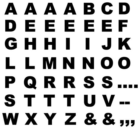 Letter Sheet Arial Font Alphabet Vinyl Decals Bold Die Cut Stickers - Etsy