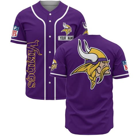 Minnesota Vikings Personalized Custom Name Baseball Jersey Shirt USALast