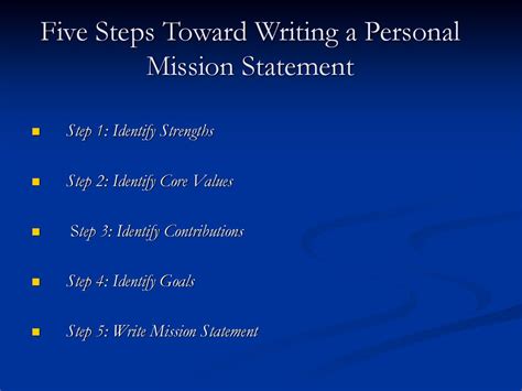 Personal Mission Statement Examples For Students