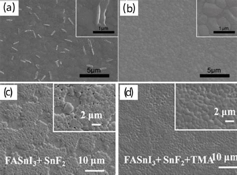 SEM Images Of FASnI3 Films Without Pyrazine A With Pyrazine B C