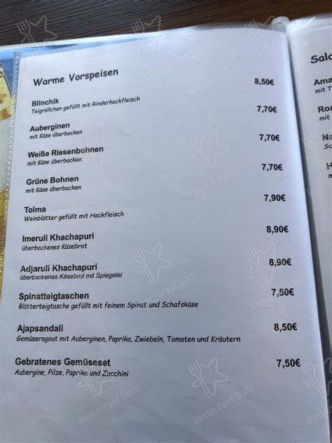 Speisekarte Von Kaukasischer Hof Restaurant Jena