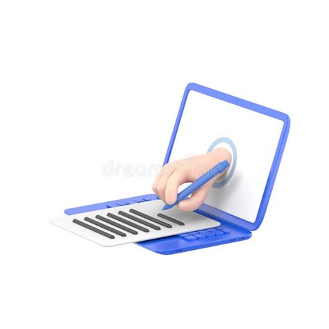 isometric electronic signature concept digital form attached