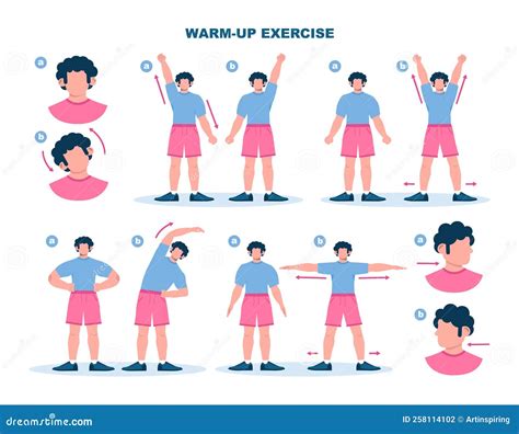 Warm Up Exercise Set Muscles Stretch Before A Work Out Physical Stock