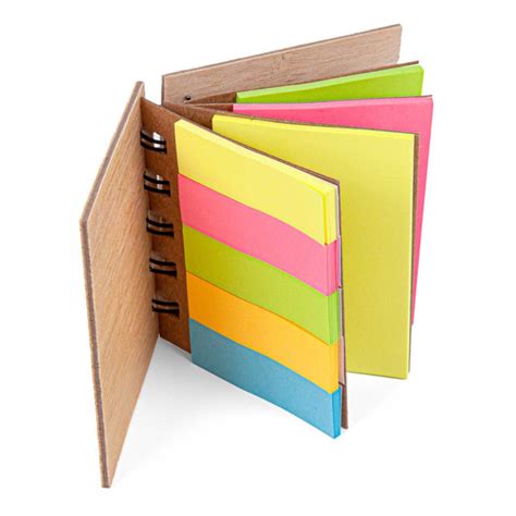 mini bamboo sticky note set show  logo