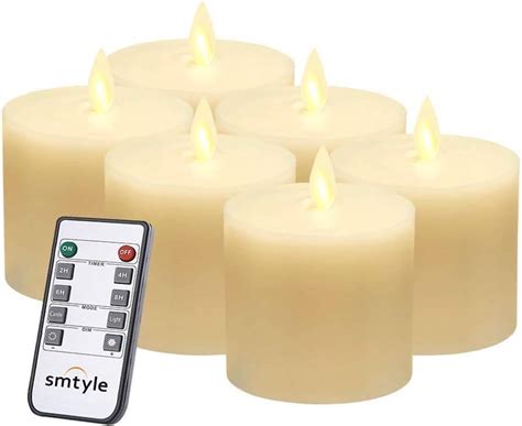 Smtyle Fake Candles For Flameless Fireplace Candelabra Holder Battery Operated