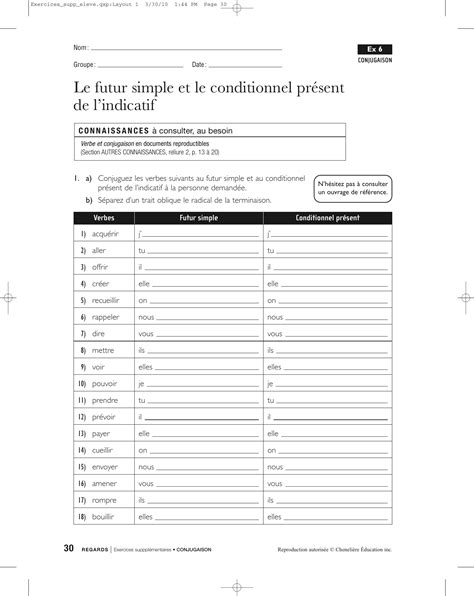 Le futur simple et le conditionnel présent de l indicatif