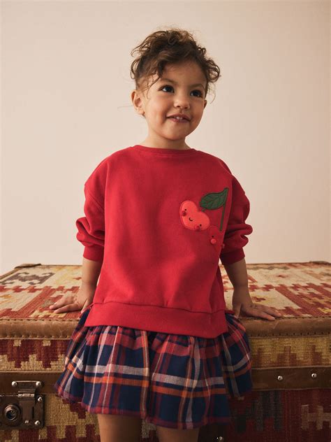 Buy Red Sweat Check Dress (3mths-7yrs) from Next USA