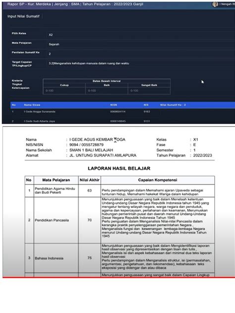 contoh rapot