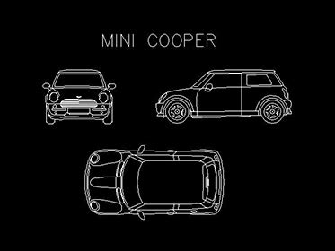 Autom Vil Carro Mini Cooper Bloque Autocad Dwgautocad