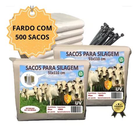 Saco Para Silagem Branco Fardo 500 Un 500 Abraçadeiras Entrega