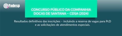 Resultados definitivos das inscrições do Concurso Público da Companhia