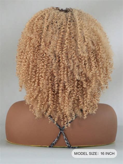 Jhh Wigs Peluca Rizada Rizada Marr N Para Peluca Rizada Afro De