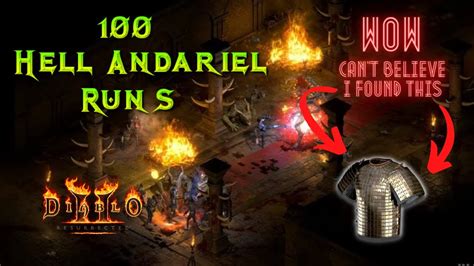 Diablo 2 Resurrected 100 Hell Andariel Runs Found An Item I Ve Never