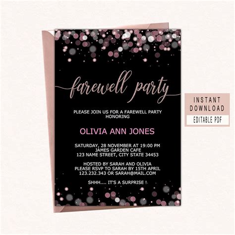 Farewell Party Invitation Download Farewell Invitation Etsy