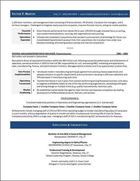 Ceo Resume Example Distinctive Career Services