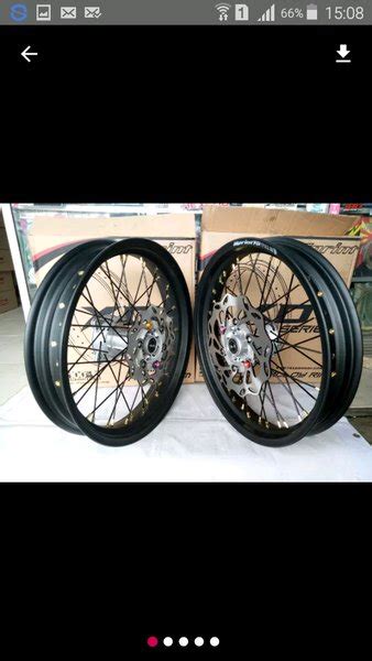 Jual Velg Super Moto 1 Set Komplit Bonus Rakit Cakram Depan Blakang Klx