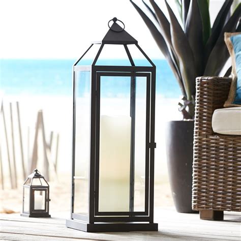 Landen Lantern Black Extra Large Large Outdoor Lanterns Large Floor Lanterns Glass Lantern