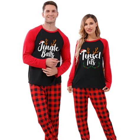 Jingle Balls And Tinsel Tits Funny Couple Xmas Pajamas Couples Outfit