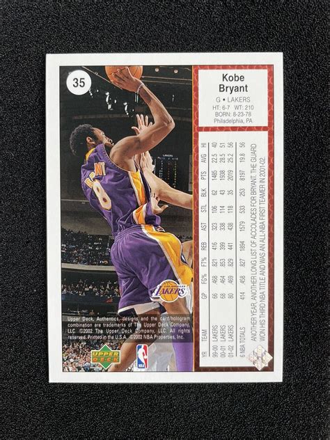 2002 03 Upper Deck UD Authentics 35 Kobe Bryant For Sale Online EBay