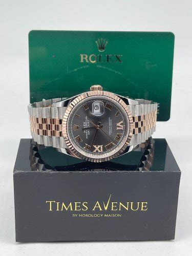 Rolex Datejust Two Tone Rose Gold Jubilee Fluted Bezel Slate Roman