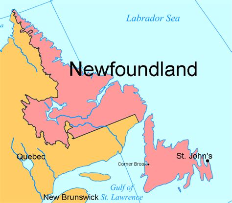 Newfoundland Cities Map