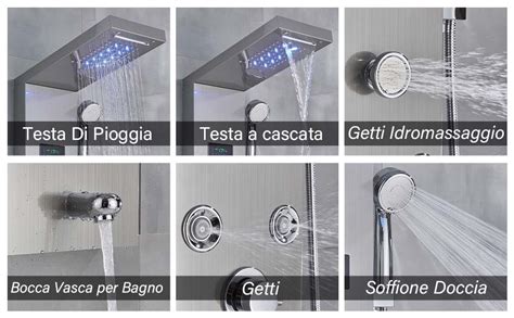 LED Colonne De Douche Hydromassage Panneau De Douche Avec 5 Fonctions