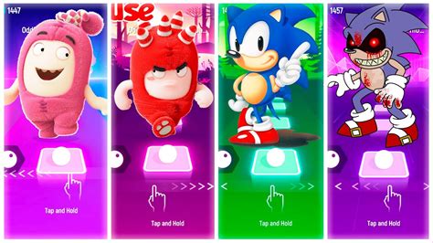 Oddbods Newt VS Oddbods Fuse VS Sonic VS SONIC EXE Tiles Hop Edm Rush