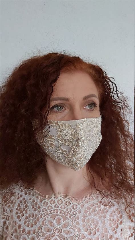 Wedding Face Mask With Lace Lace Mask Bridal Face Mask Etsy