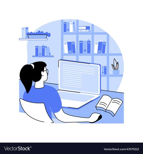 Study in a library isolated cartoon Royalty Free Vector