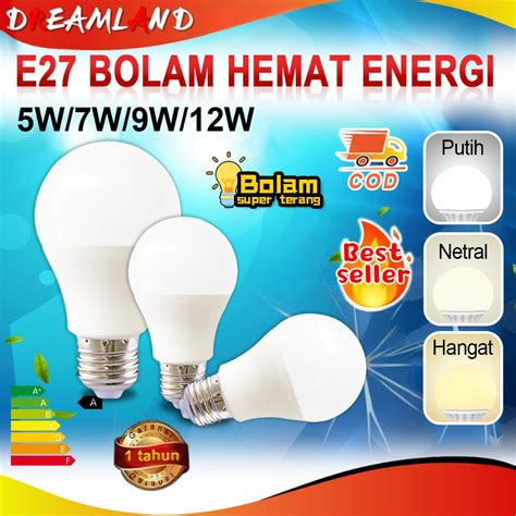 Jual Lampu Bohlam LED 3 Warna Cahaya Bulb Led Rumah Kantor Paling Murah